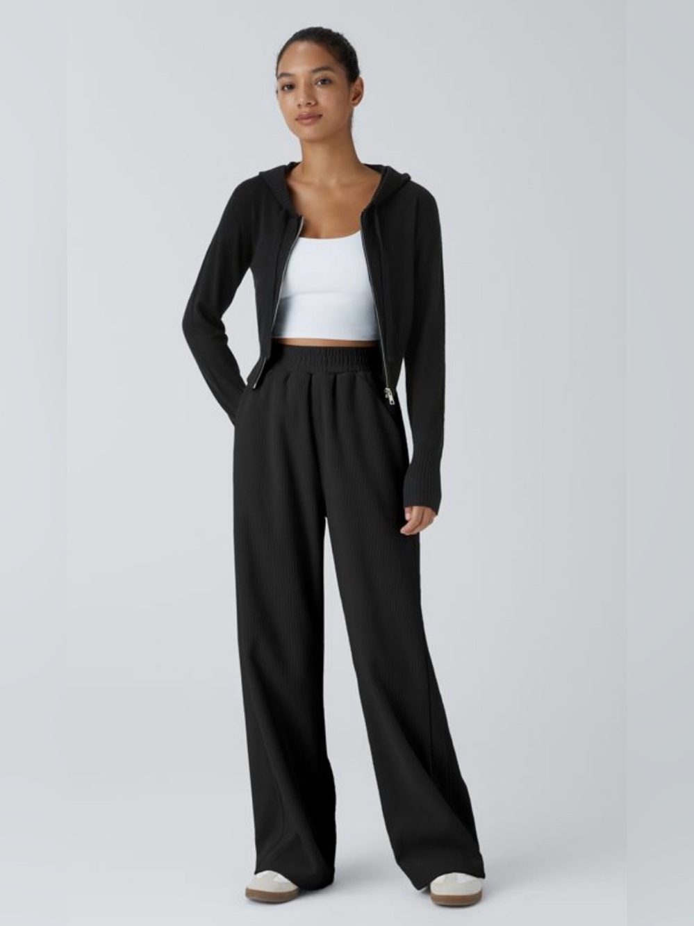 HALARA High Waisted Pocket Straight Leg Mop Corduroy Casual Pants - Picture 5 of 12